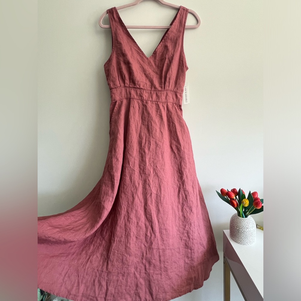 Mauve Linen Dress NEW WITH TAGS Size 8